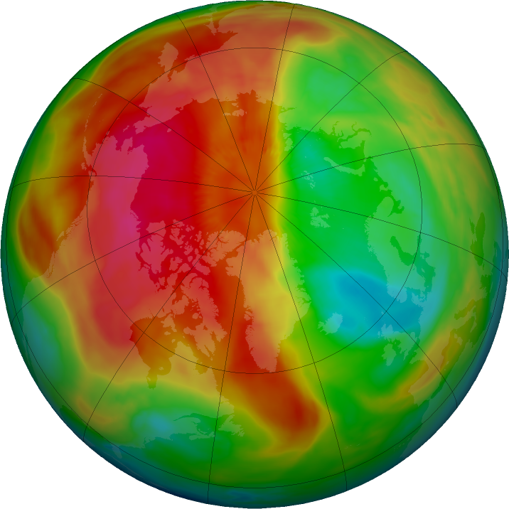 Arctic ozone map for 16 March 2025